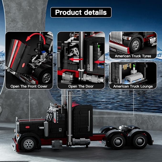 10037 Flatbed Semi Truck Building Set