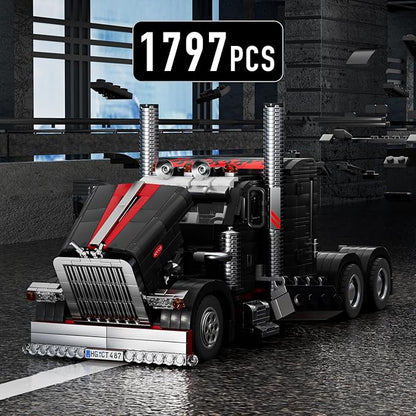 10037 Flatbed Semi Truck Building Set